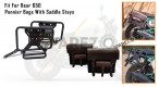 For Royal Enfield Bear 650 Canvas and Leather Pannier Bags With Saddle Stays Black - SPAREZO